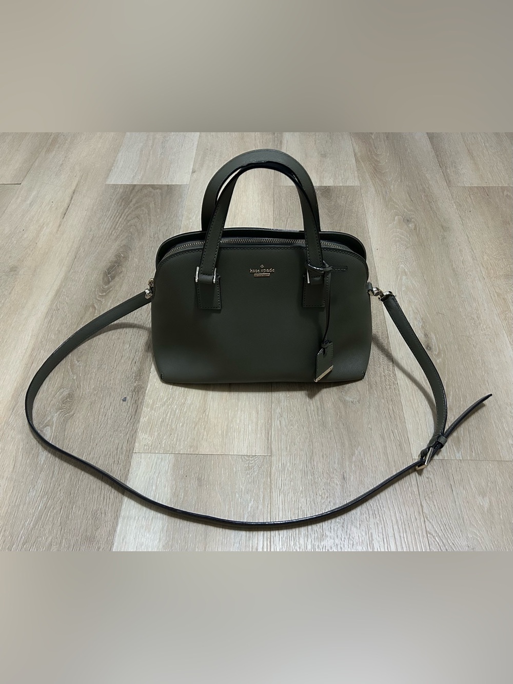 kate spade Olive Green Dome Satchel with Detachable Strap